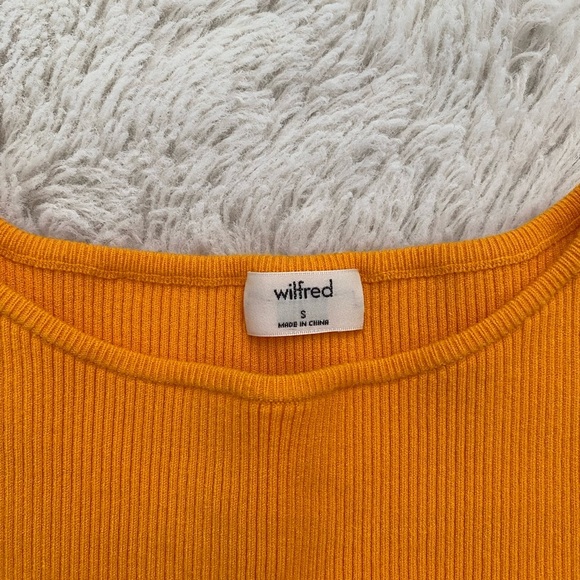 Aritzia Wilfred Orange Ribbed Cut-Out Top - Picture 5 of 5